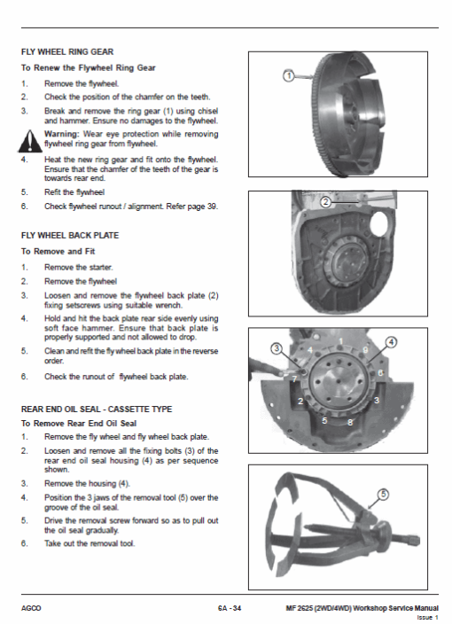 Massey Ferguson 2625 Tractors Service Workshop Manual - Image 2