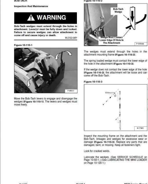 Bobcat MT85 Mini Track Loader Service Repair Manual - Image 2