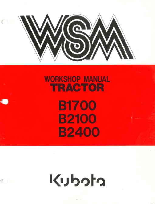 Kubota B1700, B2100, B2400 Tractor Workshop Service Manual