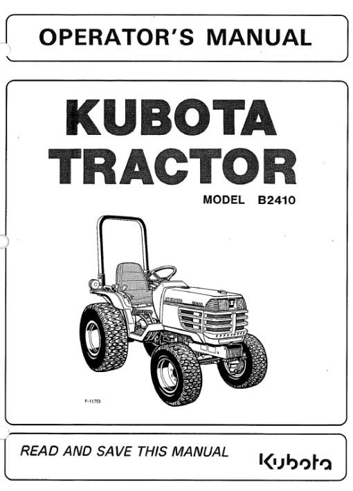 Kubota B2410, B2710, B2910, B7800HSD Tractor Service Manual - Image 3