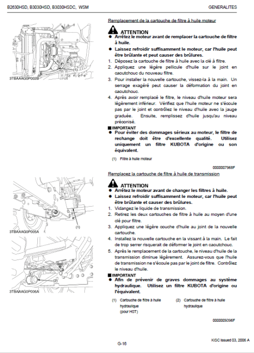 Kubota B2630HSD, B3030HSD Tractor Workshop Manual - Image 2