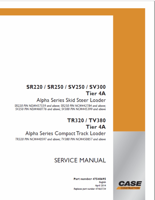 Case SR220, SR250, SV250, SV300 SkidSteer Service Manual (Tier 4A) - Image 2