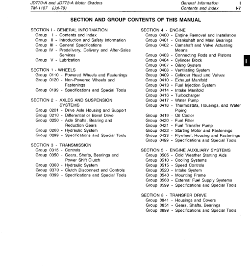 John Deere 770A, 700AH, 772A, 772AH  Motor Grader Technical Manual (TM1361) - Image 3