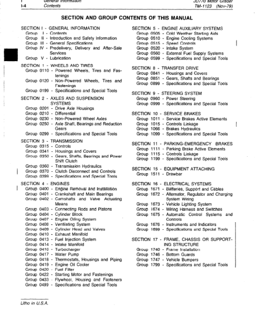 John Deere 770 Motor Grader Repair Technical Manual (TM1123) - Image 3