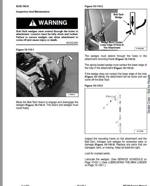 Bobcat MT100 Mini Track Loader Service Repair Manual - Image 2