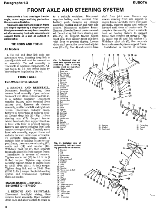 Kubota B5100D, B5100E, B6100D, B6100E, B7100D Tractor Workshop Manual - Image 2