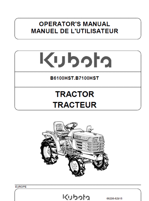 Kubota B6100HST, B7100HST Tractor Workshop Service Manual - Image 2