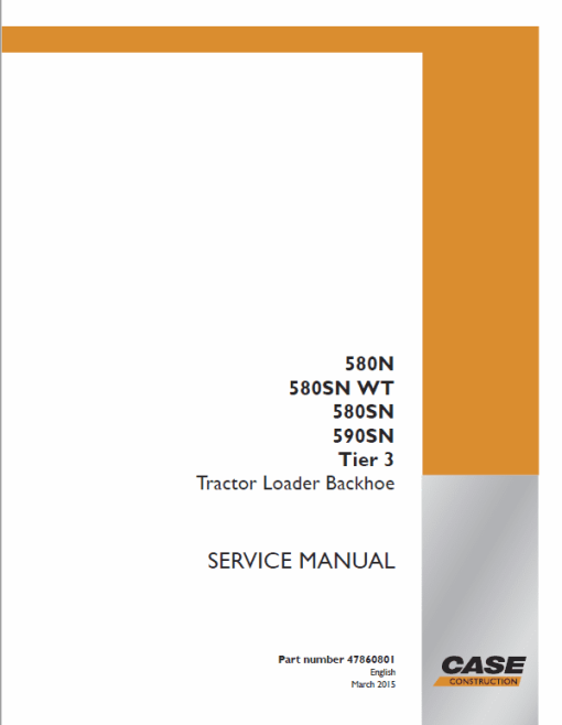 Case 580N, 580SN WT, 580SN, 590SN Backhoe Loader Service Manual - Image 2