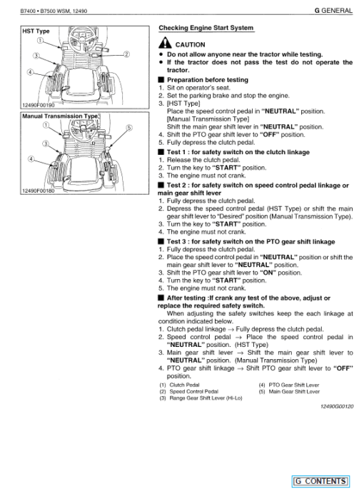 Kubota B7400, B7500 Tractor Workshop Service Manual - Image 2