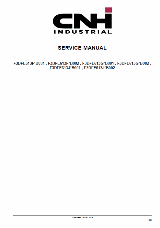 Cursor 13 Two Stage Turbocharger Tier 4B and Stage IV Engine Service Manual