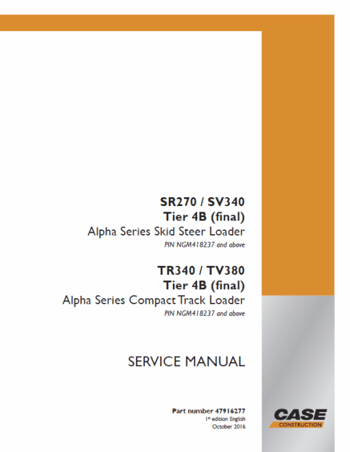 Case TR340 Track Loader Service Manual - Image 2