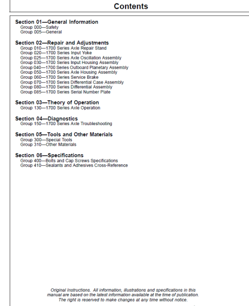 John Deere TeamMate V 1700 Series Outboard Planetary Axles Component Technical Manual (CTM129419) - Image 2