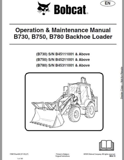 Bobcat B730, B750, B780 Loader Service Repair Manual - Image 2