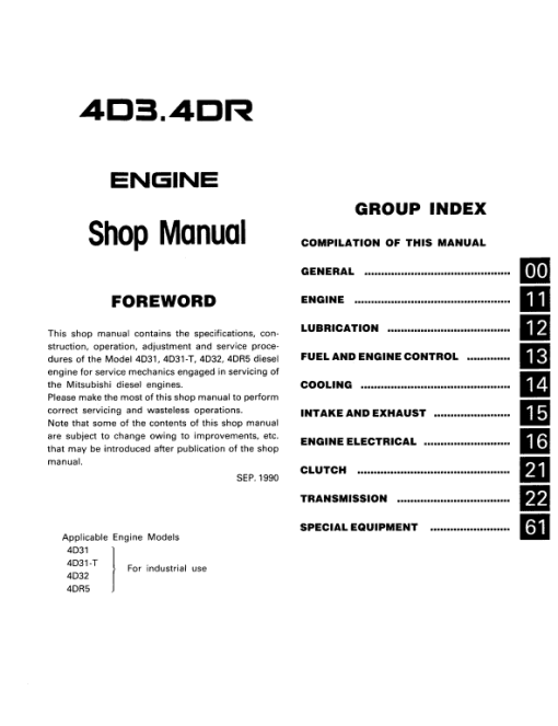 Mitsubishi 4D30, 4D31, 4D32, 4DR5, 6DR5 Engine Service Manual - Image 2