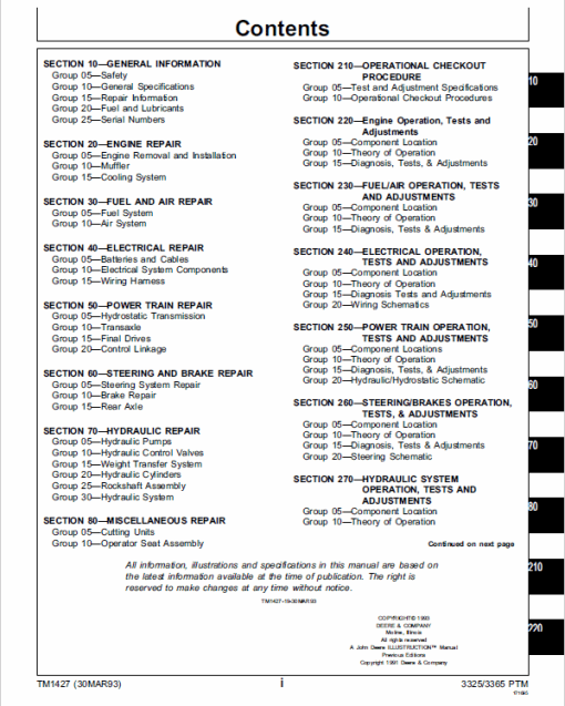 John Deere 3325, 3365 Mower Repair Technical Manual (TM1427) - Image 3