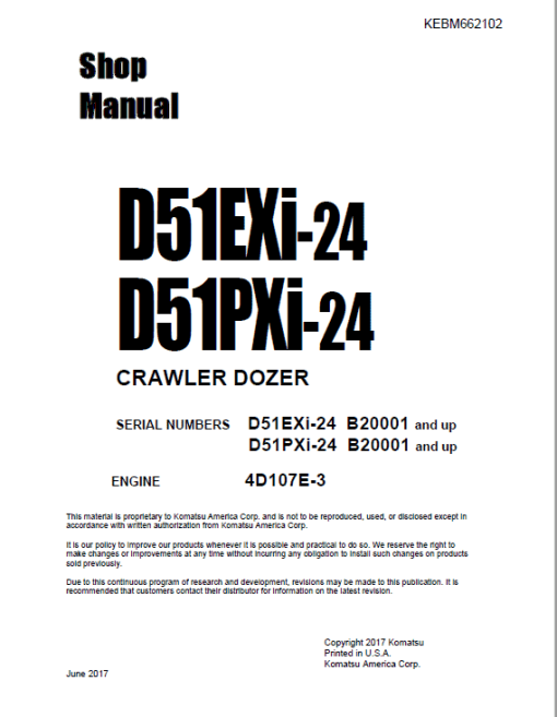 Komatsu D51EXi-24, D51PXi-24 Dozer Service Manual - Image 3