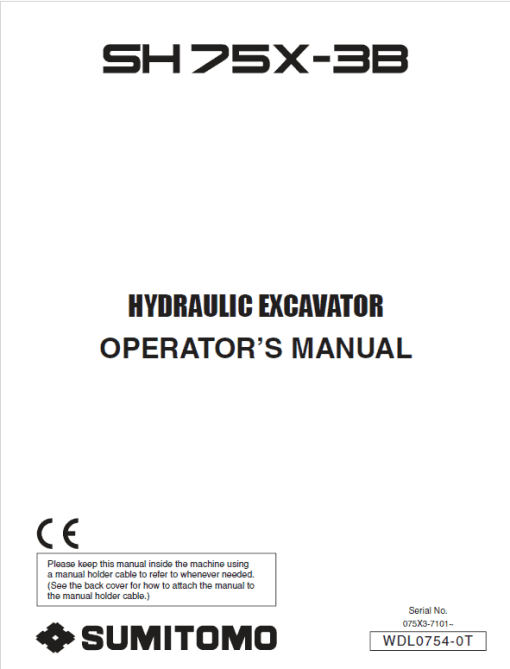 Sumitomo SH75X-3B Hydraulic Excavator Repair Service Manual - Image 2