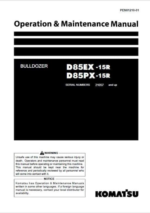 Komatsu D85EX-15R, D85PX-15R Dozer Service Manual - Image 2