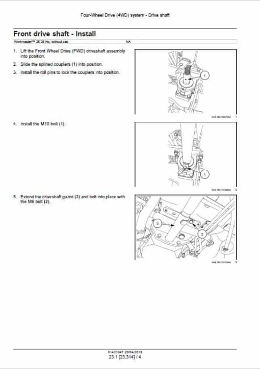 New Holland Workmaster 25 Tractor Repair Service Manual - Image 3