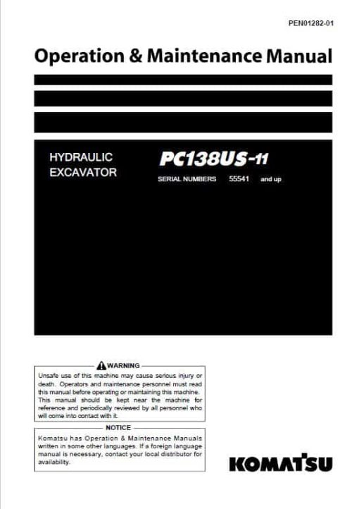 Komatsu PC138US-11 Excavator Repair Service Manual - Image 2