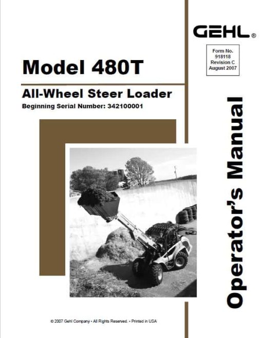 Gehl 480T Wheel Steer Loader Repair Service Manual - Image 2