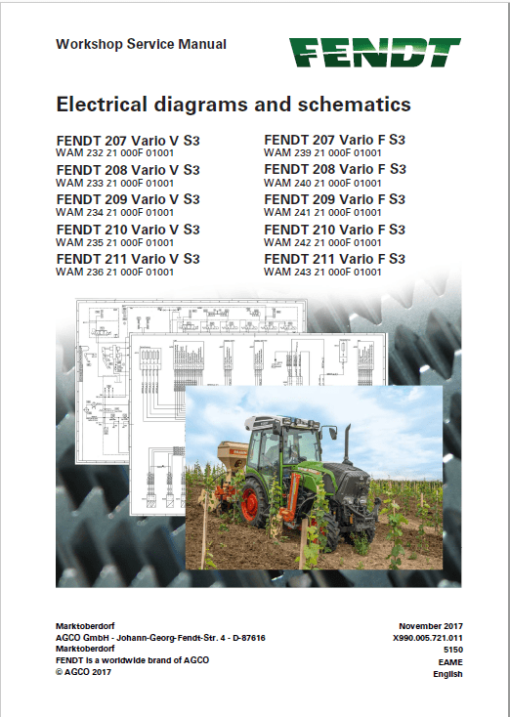 Fendt 207, 208, 209, 210, 211 Vario VFP S3 Tractors Workshop Repair Manual - Image 2