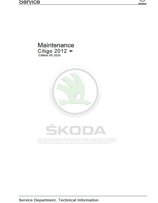 SKODA CITIGO (NF) Repair Service Manual - Image 2