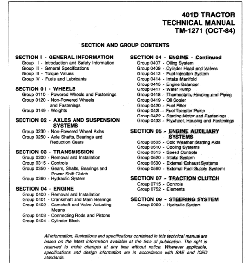 John Deere 401D Tractor Repair Technical Manual (TM1271) - Image 3