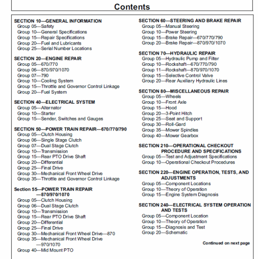 John Deere 670, 770, 790, 870, 970, 1070 Compact Utility Tractor Technical Manual (TM1470) - Image 3