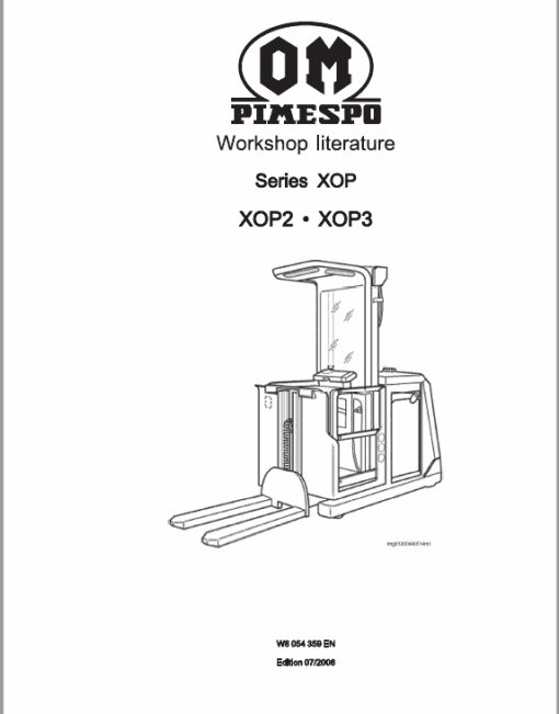 OM Pimespo XOP2, XOP3,  XOP2ac and XOP3ac Ordre Picker Workshop Repair Manual