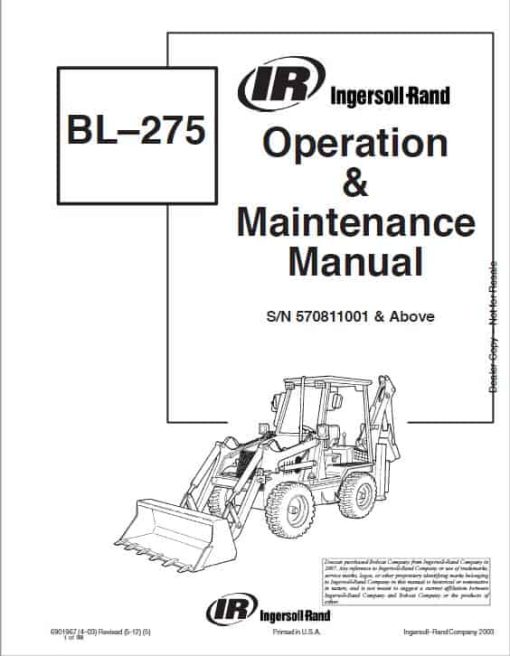 Bobcat BL275 Loader Service Repair Manual - Image 2