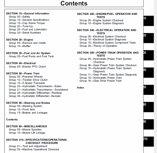 John Deere 130, 160, 165, 175, 180, 185 Lawn Tractors Technical Manual - Image 3