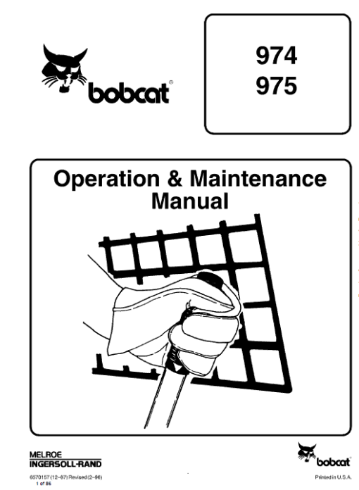 Bobcat 974 and 975 Loader Service Manual - Image 2