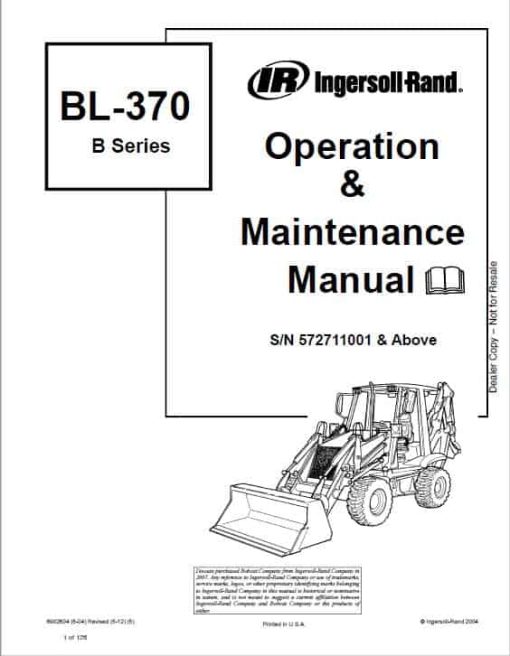 Bobcat BL370 (B-Series) Loader Service Repair Manual - Image 2