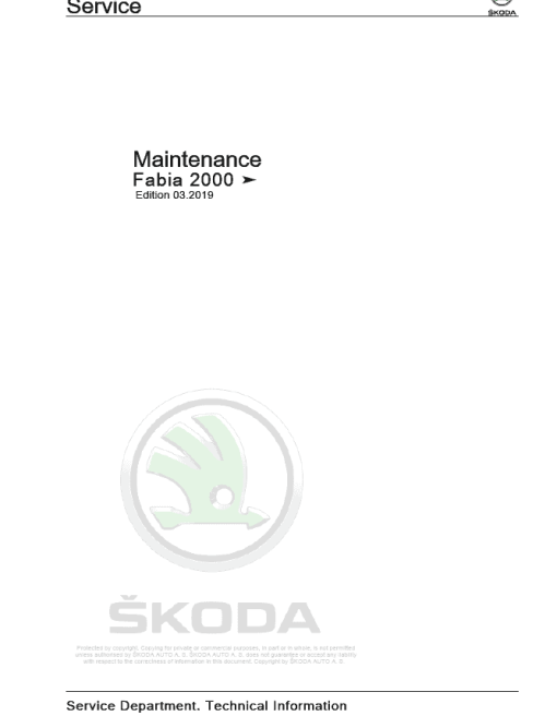 SKODA FABIA (6Y) Repair Service Manual - Image 2