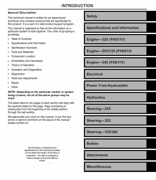 John Deere GX255, GX325, GX335 GX345 Garden Tractors Technical Manual (TM1973) - Image 3