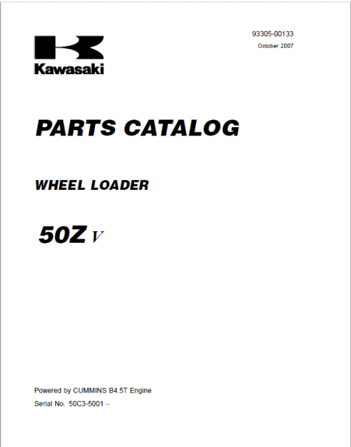 Kawasaki 50ZV Wheel Loader Repair Service Manual - Image 3