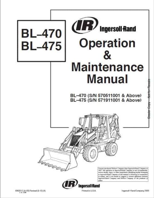 Bobcat BL470, BL475 Loader Service Repair Manual - Image 2