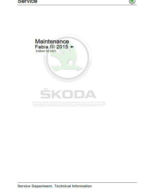 SKODA FABIA III (NJ) Repair Service Manual - Image 2