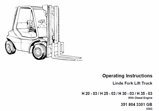 Linde Type 351 LPG Forklift Truck: H20, H25, H30, H35  Service Training Manual - Image 9