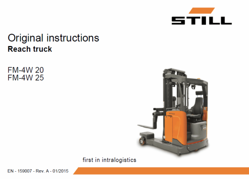 Still FM-4W 20 and FM-4W 25 Reach Truck Workshop Repair Manual - Image 3