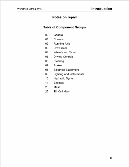 Still M15 and M15T Forklift Truck Workshop Repair Manual - Image 3