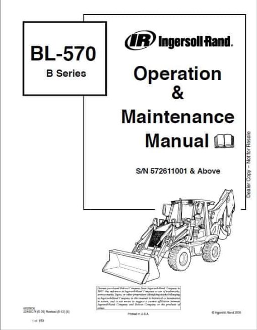 Bobcat BL570 (B-Series) Loader Service Repair Manual - Image 2