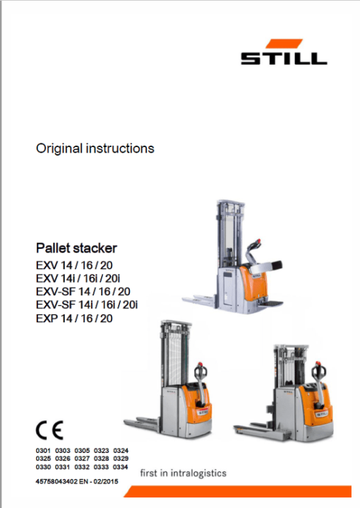 Still EXV 10,EXV 12, EXV 14AC, EXP and all EXV Model Pallet Stacker Workshop Repair Manual - Image 4