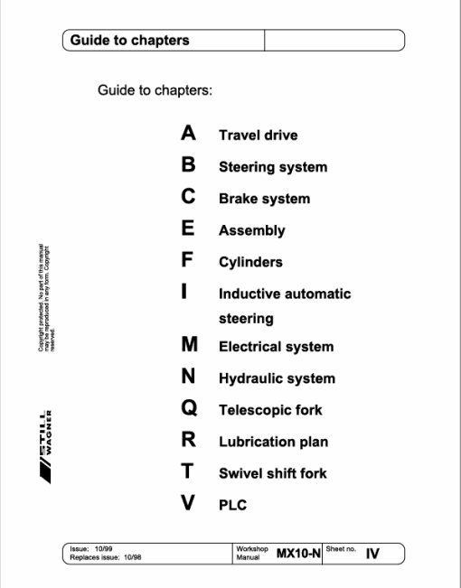 Still MX10 and MX13 Order Picker Workshop Repair Manual - Image 3