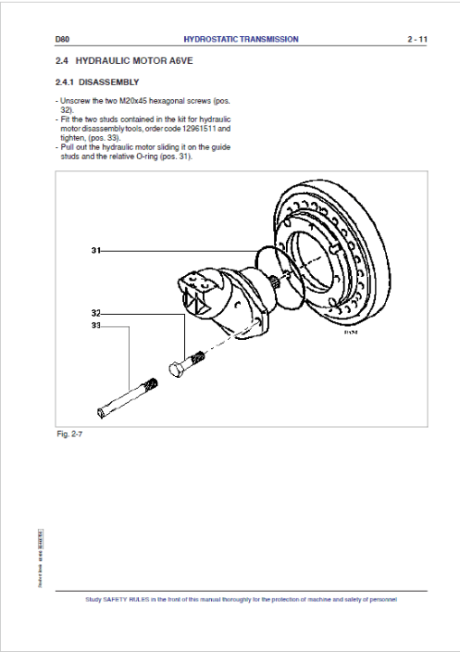 Fiat Hitachi D80 Crawler Dozer Repair Service Manual - Image 2