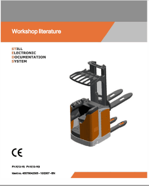 Still FS-X33,FU-X20,FV-X12, FVX16 Sit on Pallet Truck Workshop Repair Manual - Image 2