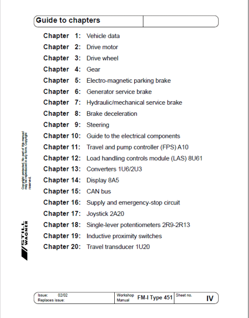 Still FM-I Type 451 Reach Truck Workshop Repair Manual - Image 2