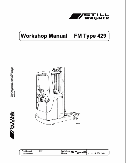 Still FM Type 429 and Type 447 Reach Truck Workshop Repair Manual - Image 2