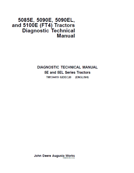 John Deere 5085E, 5100E, 5090E, 5090EL (FT4) Tractors Repair Technical Manual - Image 2